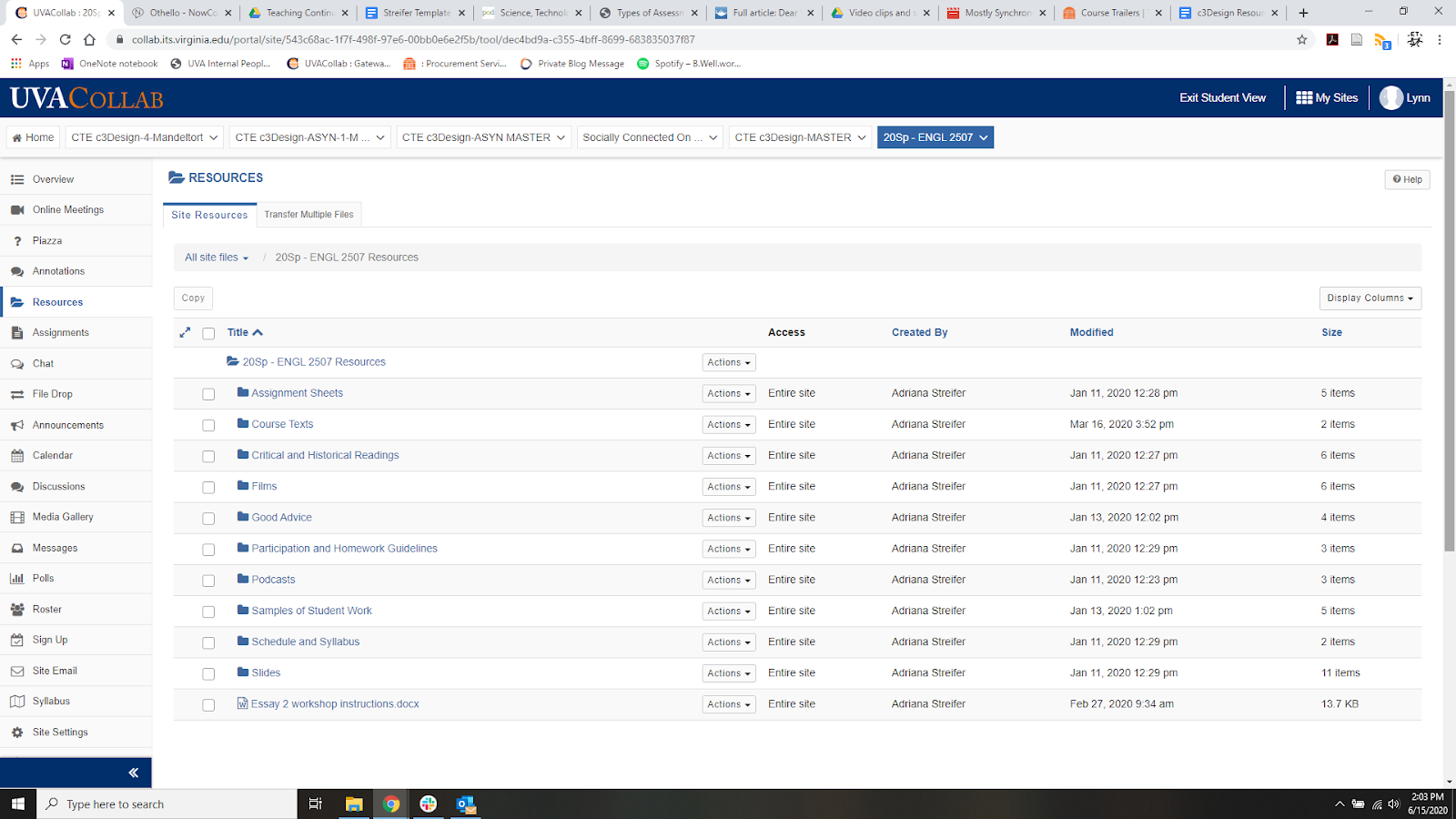 Resources in Collab